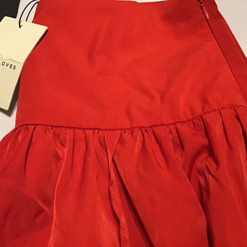 NWT Anthropologie PEPALOVES Red Hailey Maxi Skirt with Wrap Front
